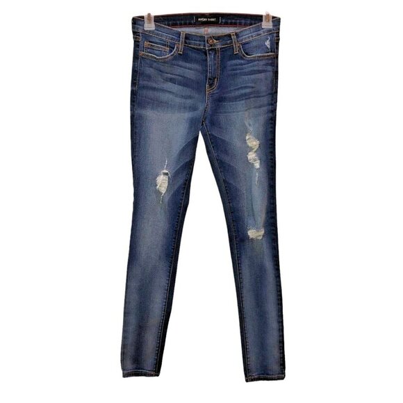 Angry Rabbit Womens Size 30/11 Stretch Pockets Distressed Skinny Jeans - Picture 2 of 13